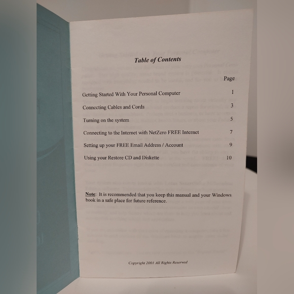 Getting Started with Your Personal Computer Booklet 2001 PB NF Vintage Windows - Picture 4 of 5